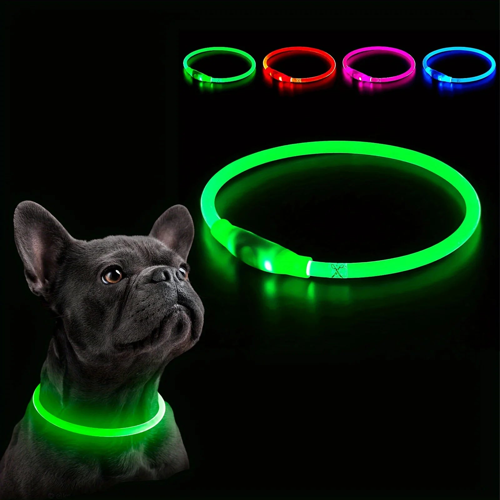 Pet LED Anti-Lost Luminous Collar USB Rechargeable Pet Collar